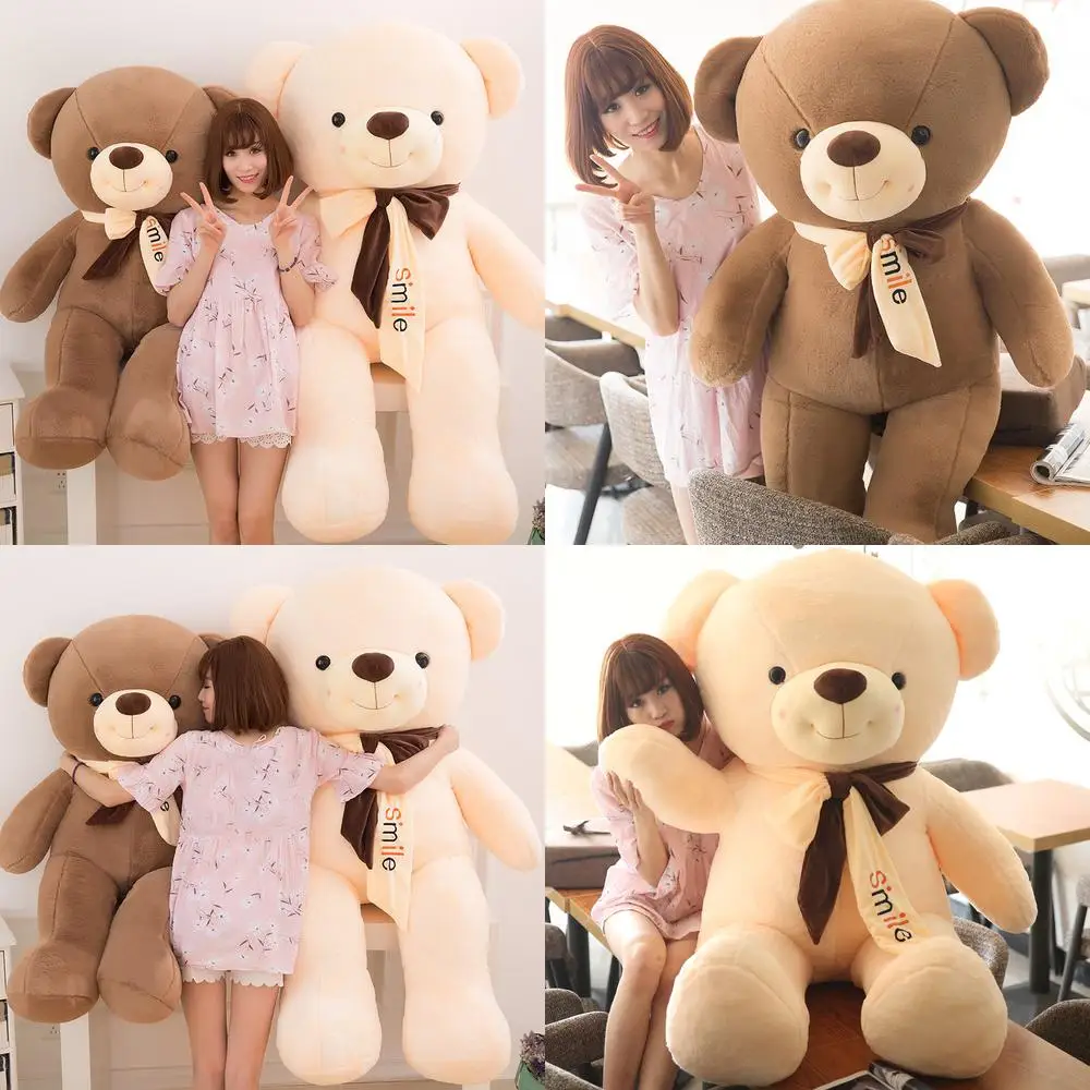 

Kawaii Plush Toy Big Bow Hugging Bear Teddy Stuffed Doll Kids Birthday Gift for Girls Cute Pillow Soft Cuddly Animal
