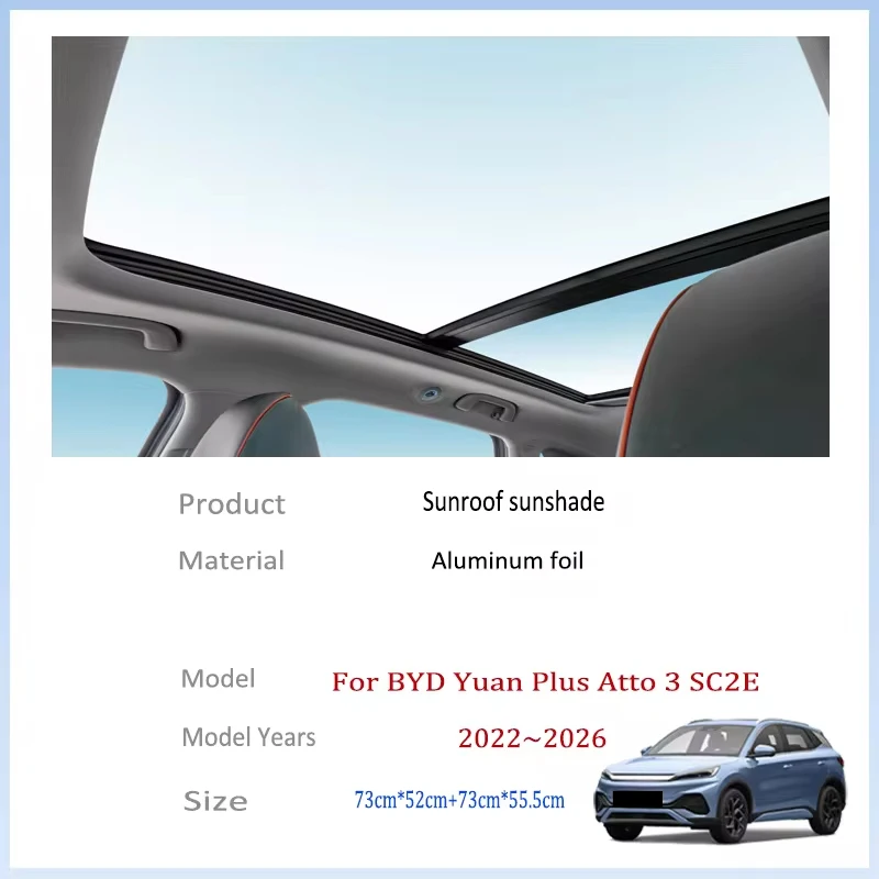 For BYD Yuan Plus Atto 3 SC2E 2022~2026 Car Sun Shades Cover Auto Sunroof Sunshade Protector Anti-UV Heat Isolate Accessories