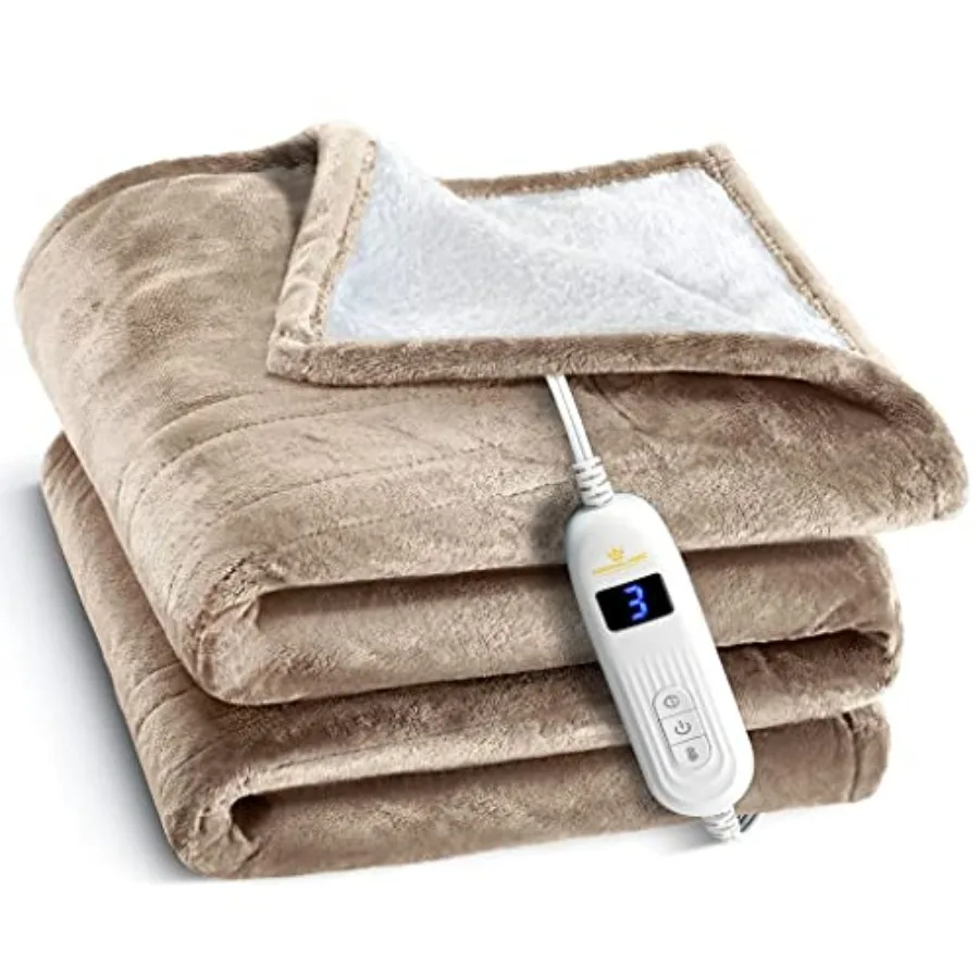 

Heated Blanket Machine Washable Extremely Soft and Comfortable Electric Blanket Throw Fast Heating with Hand Controller 10 Heat