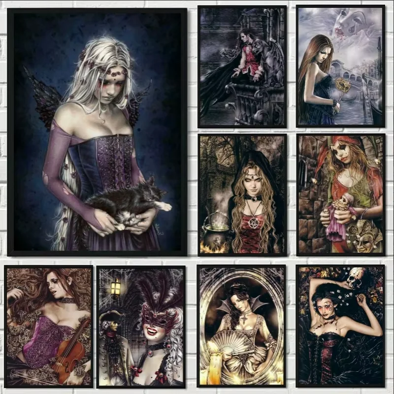 Oil Painting By Numbers  Victoria Frances Vampires Girl DIY Number Drawing Canvas Pictures By Numbers Home Decor