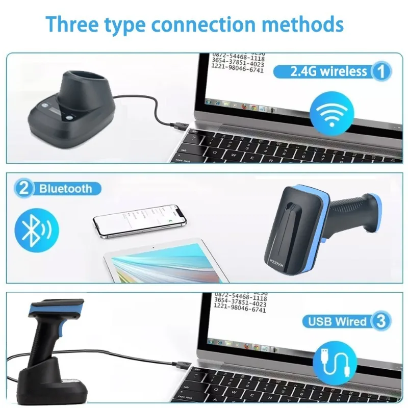 Wireless Scan Code Scanning Gun Reader Bluetooth with Charging Base