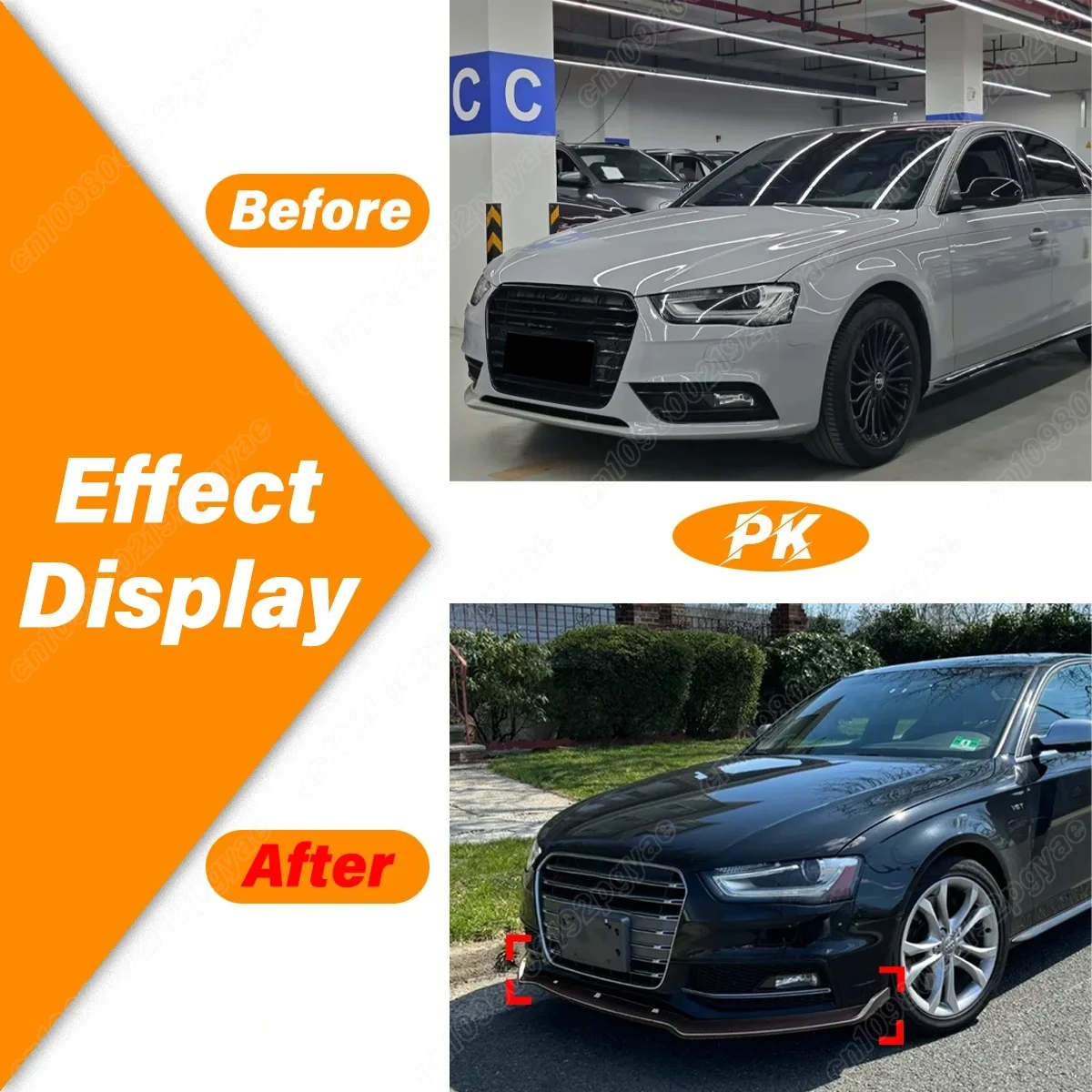 For Audi A4 B8.5 2009 2010 2011 2012 2013 2014 2015 2016 Automobile Front Bumper Splitter Lip Splitter Body Modification Kit