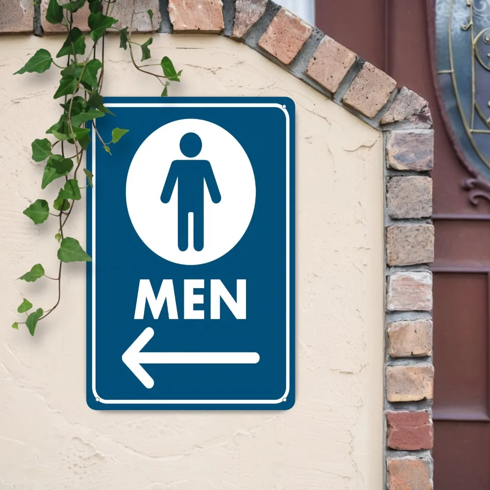 CIFBUY Iron Wall Art Vintage Men Restroom Metal Sign Waterproof Durable For Home Indoor Living Room 8x12 Inch