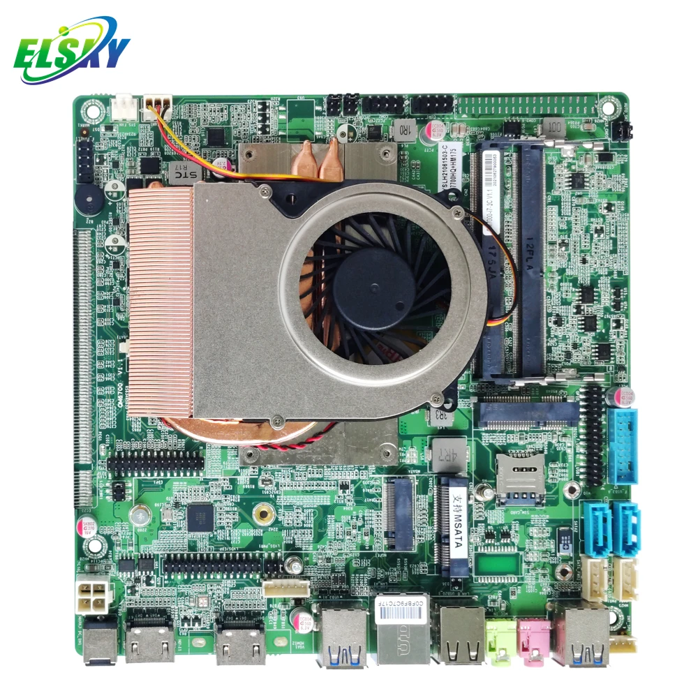 Hot sale ELSKY QM7000 Intel 7th generation Kaby Lake dual Cores i3-7100H CPU Mini itx Payment Kiosks Motherboard with LVDS