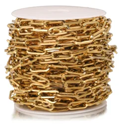 1M Paper clip Stainless Steel Chains Oval Flat Cable Gold-Plate Chain for DIY Bracelet Necklace Making Findings Supplies