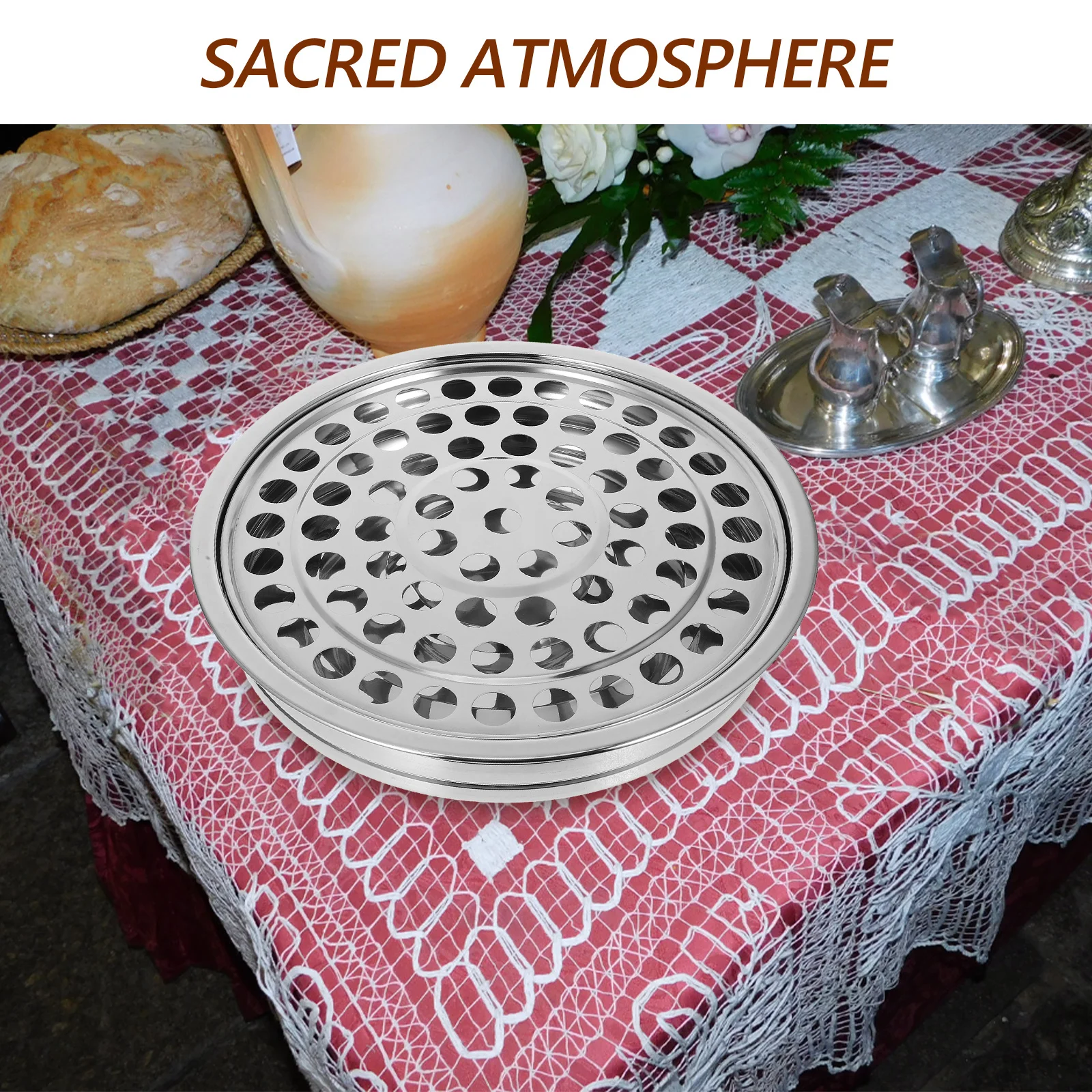

Communion Tray Stainless Steel 72 Cup Stackable Design Church Supplies Holy Communion Plate Ritual Serving Tray for Ceremony