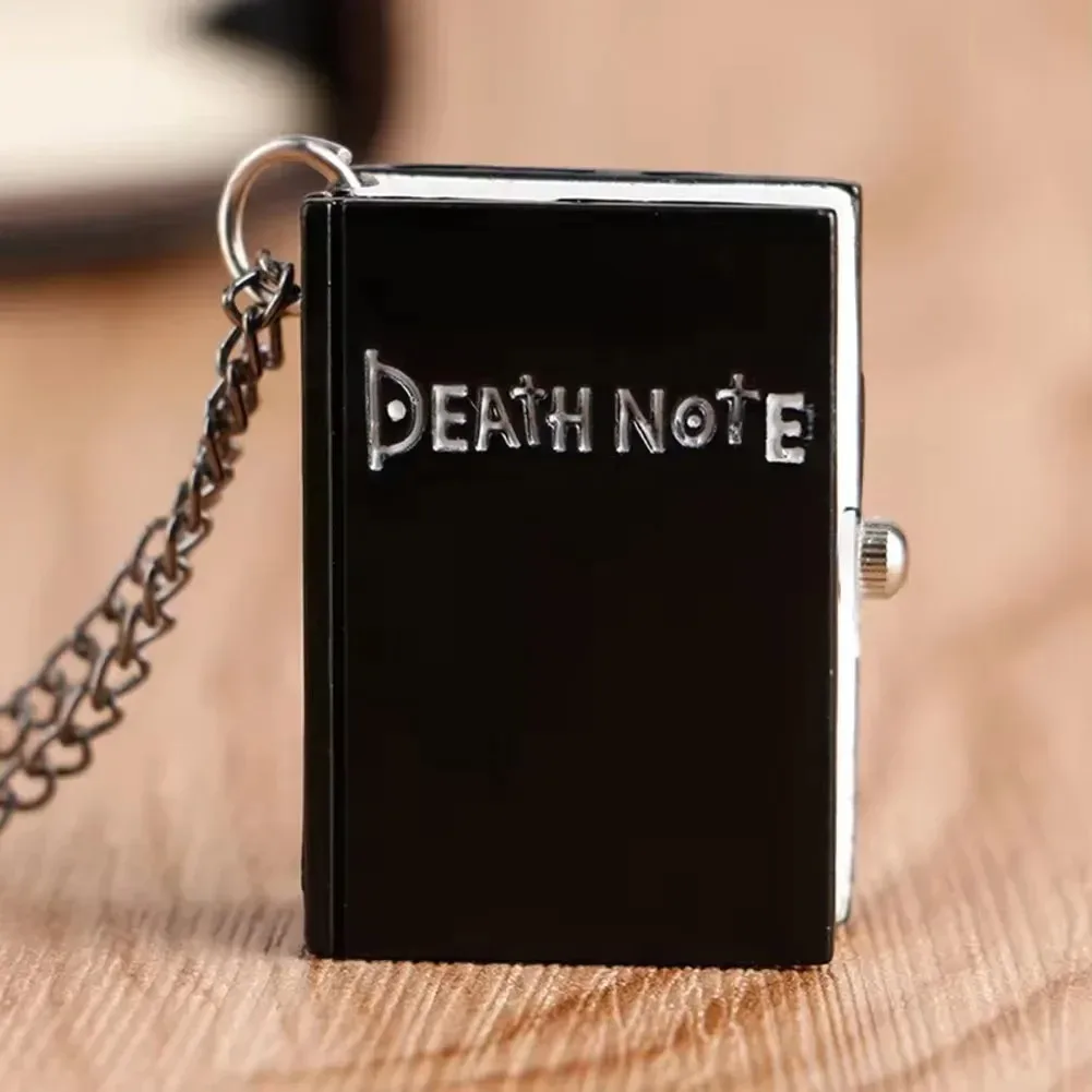 Anime Death Note Book Design Antique Necklace Chain Clock Pendant Quartz Pocket Watch for Men Women Fashion Pendant Watch