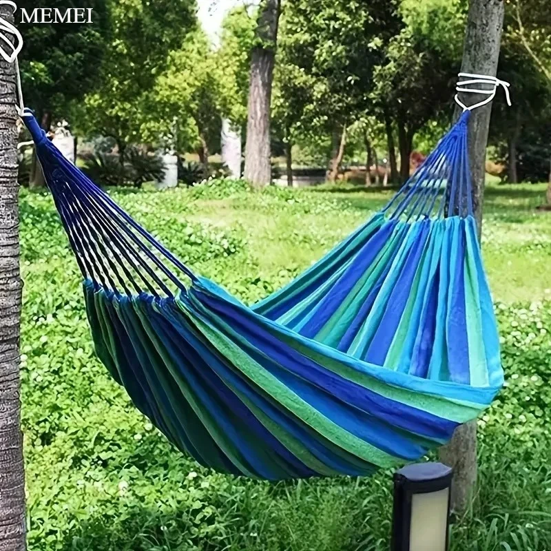

Outdoor Canvas Hammock Camping Swing Hammock with Tree Rope Capable of Bearing Up To 200 Kg Suitable for Gardens Terraces