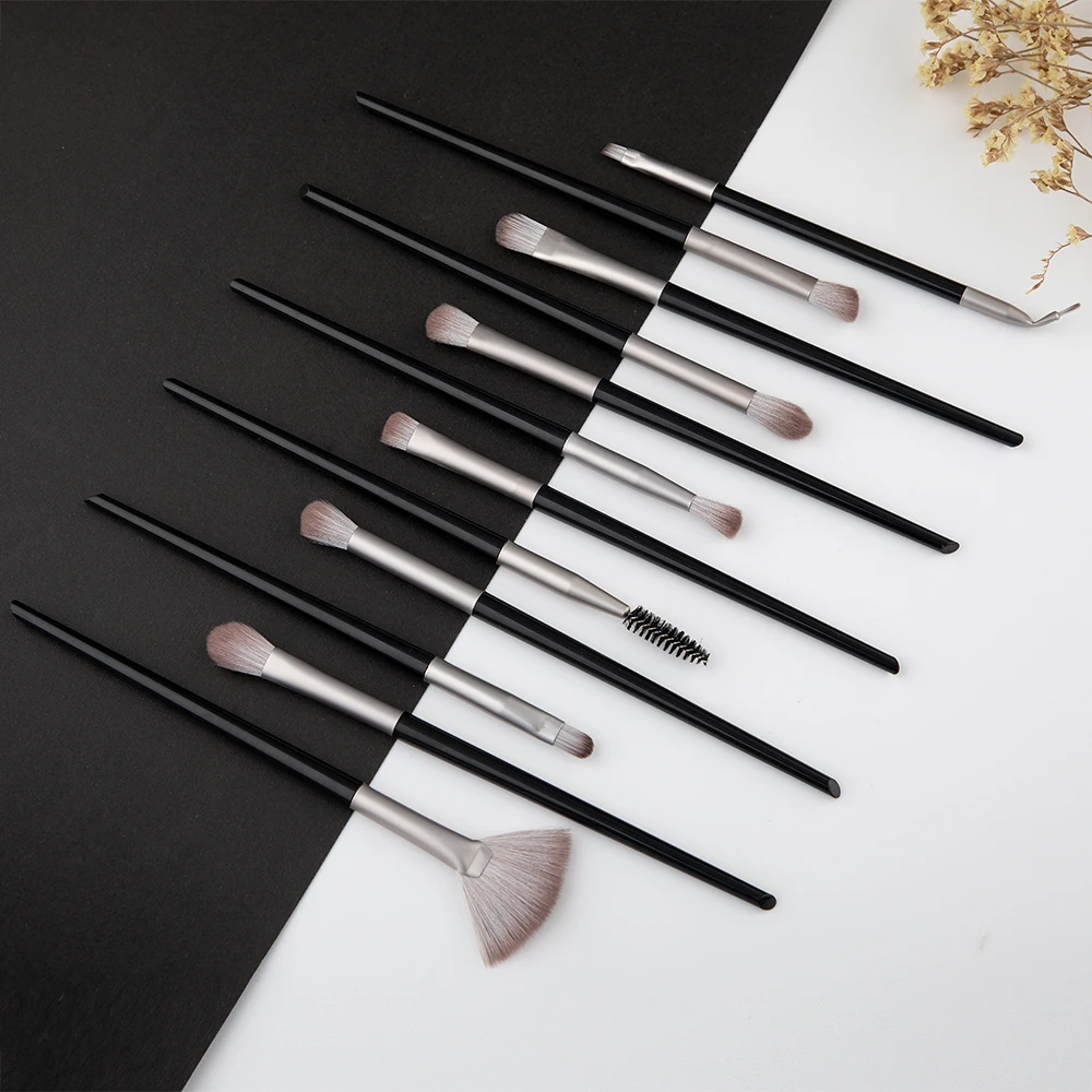 12pcs Eye Detail Makeup Brushes Pony Hair Precision Eye Shadow Lying Silkworm Brightening Eyeliner Applicator Small