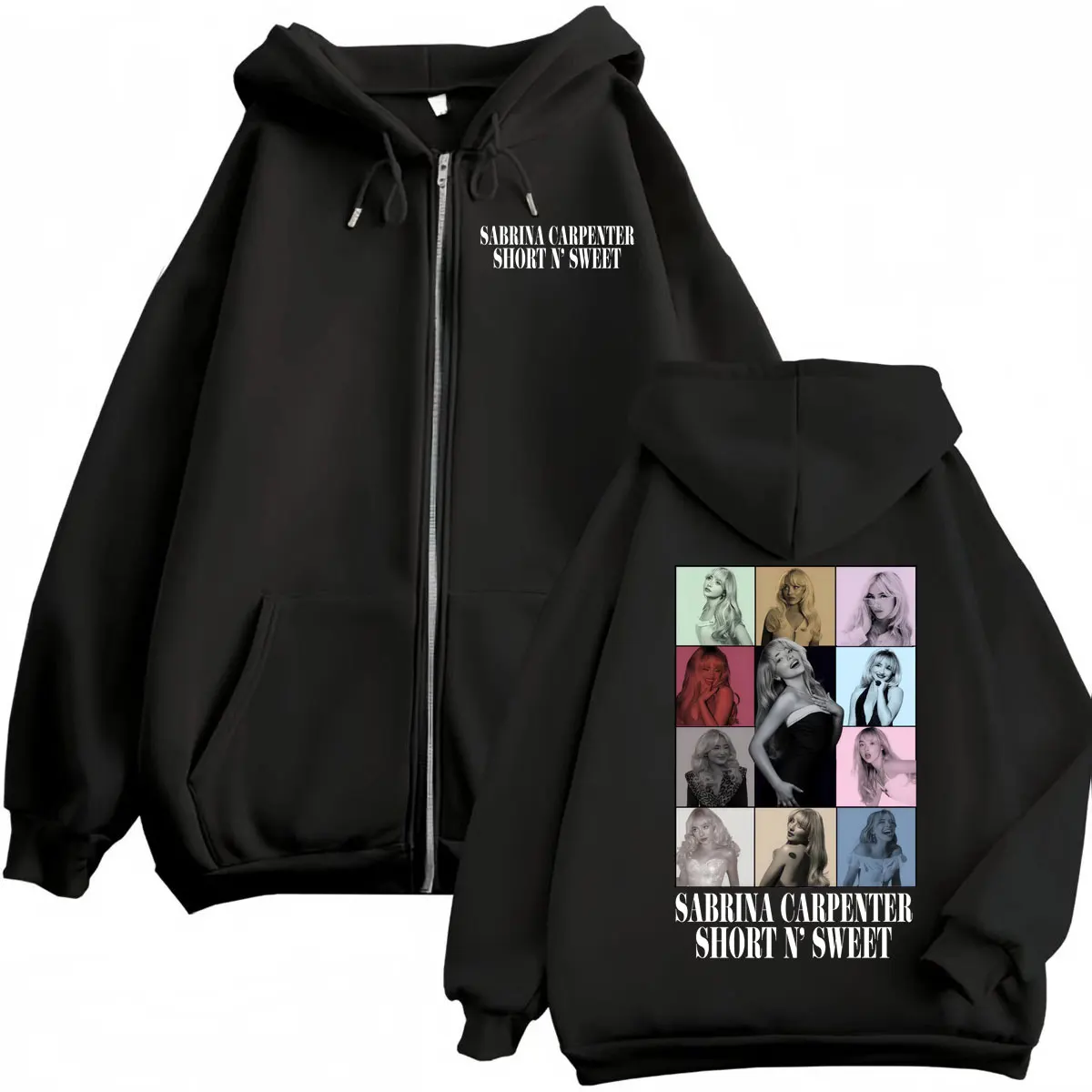 Singer Sabrina Carpenter Graphic Zipper Hoodie Men's Women Fashion Aesthetic Hooded Sweatshirts Harajuku Y2k Oversized Pullovers