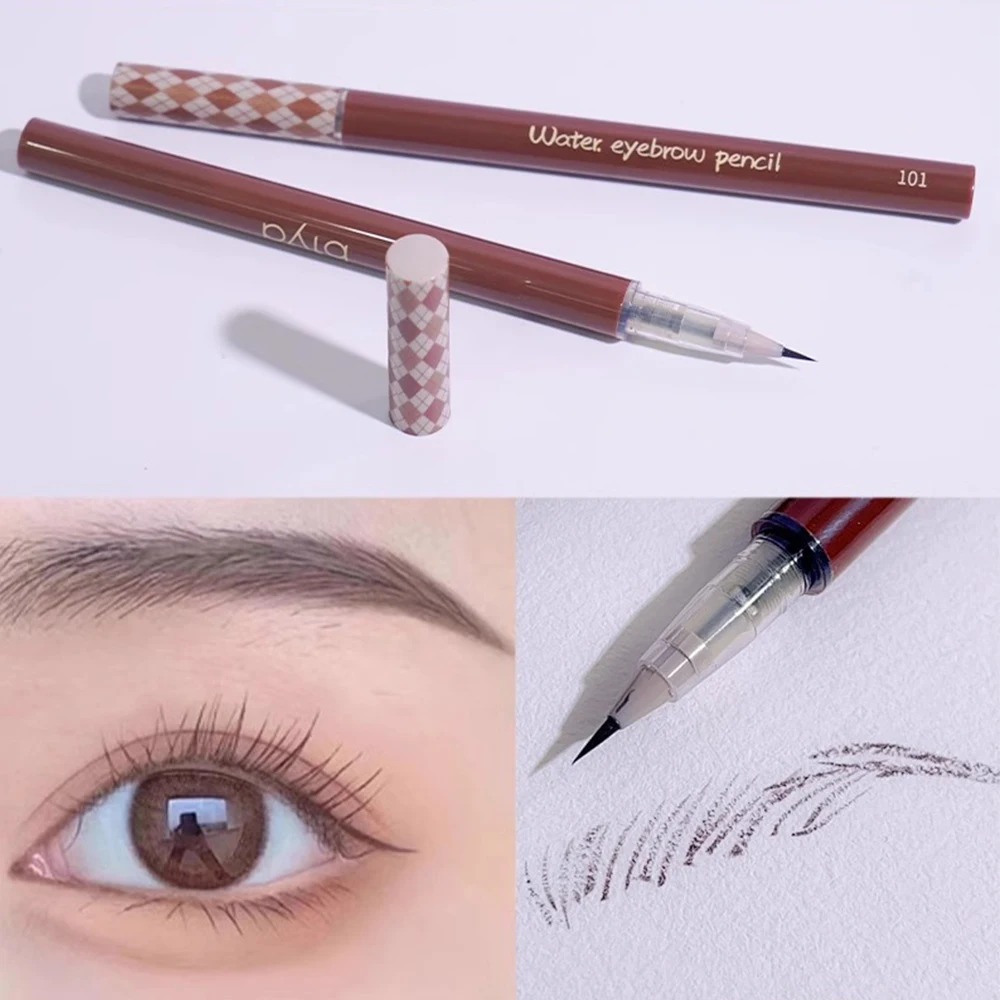 Vloeibaar wenkbrauwpotlood Waterdicht Blijvende eyeliner Liggende zijderupspen Bruin grijs Ultrafijne wenkbrauw tattoo-pen Make-up cosmetica