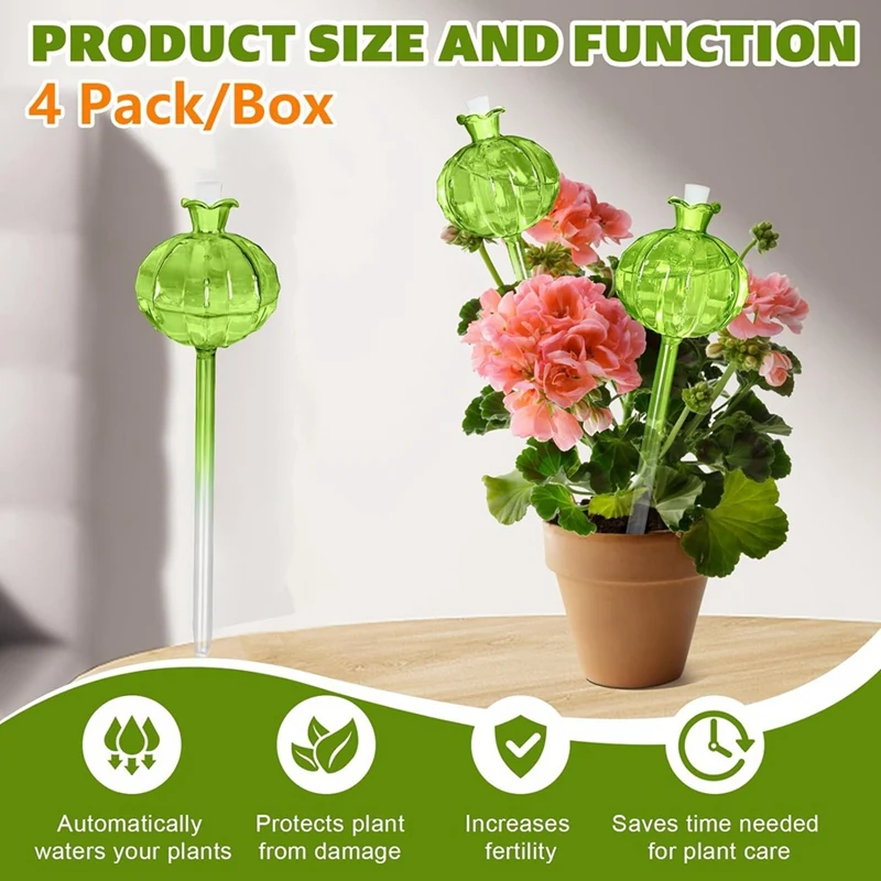 Globes d'Arrosage existent Durable pour Plantes d'Niket d'Extérieur, Ampoules, Lot de 4
