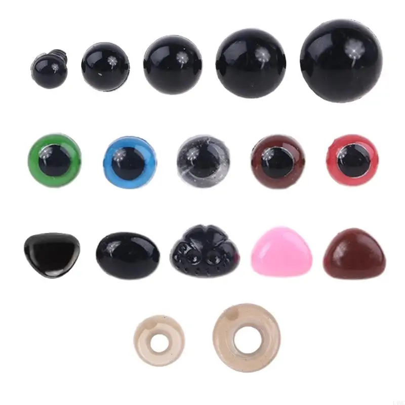 

50pcs/set for Triangle Nose Round Safety Eyes with Washers for Bear Puppet Dolls Accessories L4MC