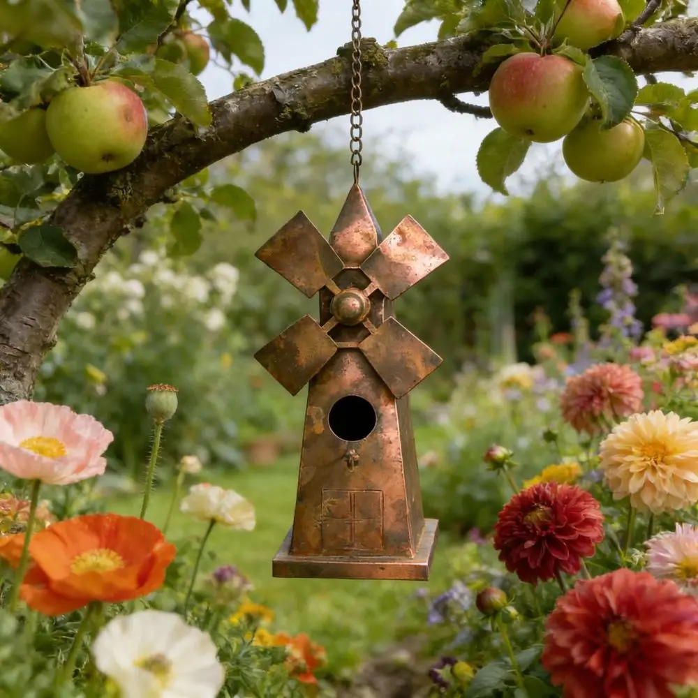 Artistic Metal Wind Spinner Garden Decor Kinetic Outdoor Stake Iron Sculpture Yard Lawn Decorative Landscape Ornament