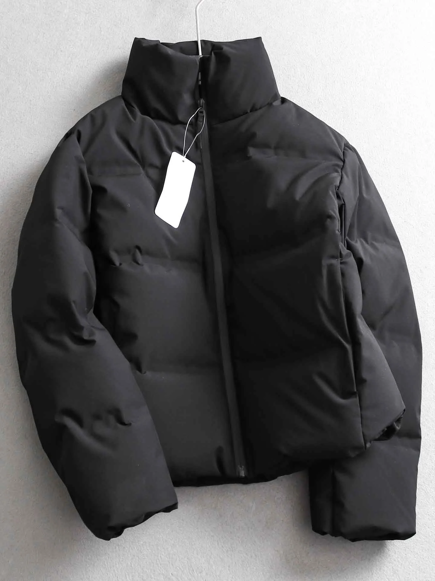 Thickened Seamless Windproof Warm Plaid Long Sleeve Stand Collar Women's down Jacket Duck Feather Filling Commute Friendly