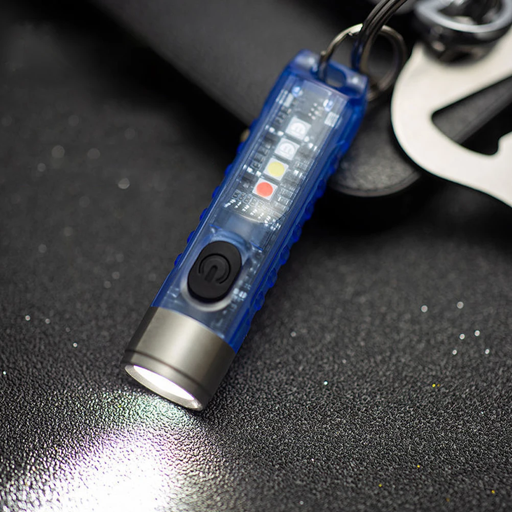 Charging Keychain Flashlight Mini LED Bright Outdoor Emergency Abs Cob High Brightness Long Life Innovative Lens Adjustable
