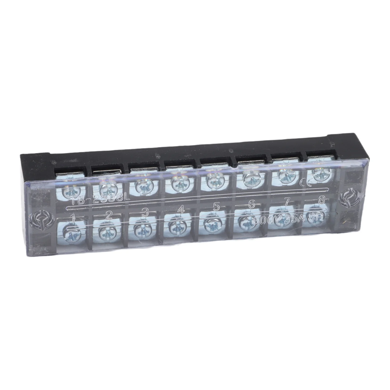 600V 25A Double Row Terminal Block Assembly with Busbar Connection Points for Industrial Electrical Installations