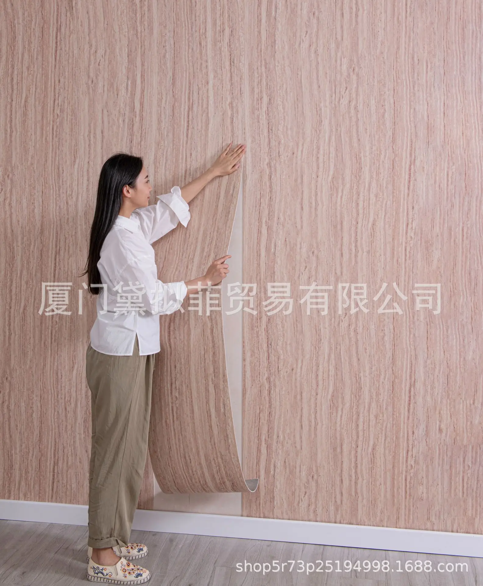 40CMX3M Peel & Stick Travertine Wallpaper - PVC Self-Adhesive Roman Stone Slab for-Adhesive Roman Stone Slab for Living Room