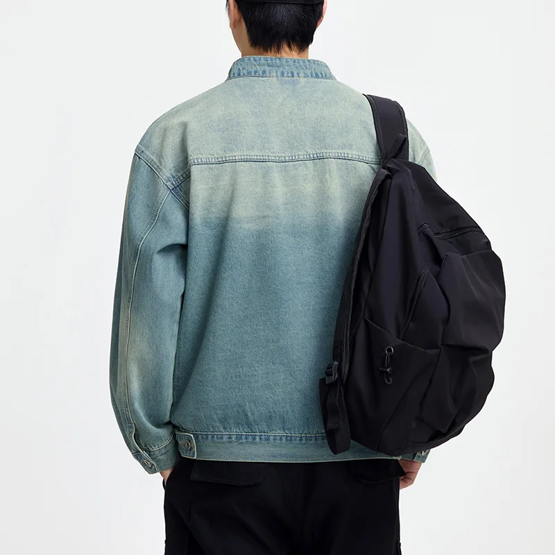 Men's Casual Non-Stretch Denim Jacket High Street Style Zipper Loose Workwear Jacket Plus Size Trendy Streetwear Top 108 S6c87ad1aaaac447db165fbe05ea4d2c00