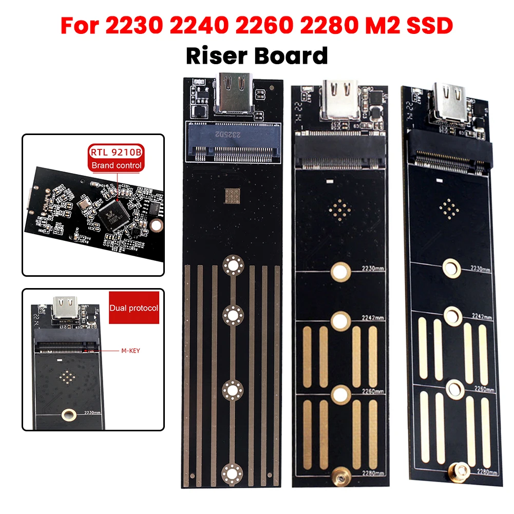

Плата-адаптер M.2 на USB 3.1 Type-C, 10 Гбит/с, 6 Гбит/с, конвертер NGFF B+M Key SATA/NVMe SSD в USB 3.1 Type-C для M.2 SSD 2230-2280