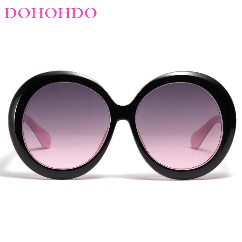 DOHOHDO Vintage Big Round Women Men Sunglasses Oversized Gradient Sun Glasses Male Fashion Luxury Brand Designer Mirror Shades