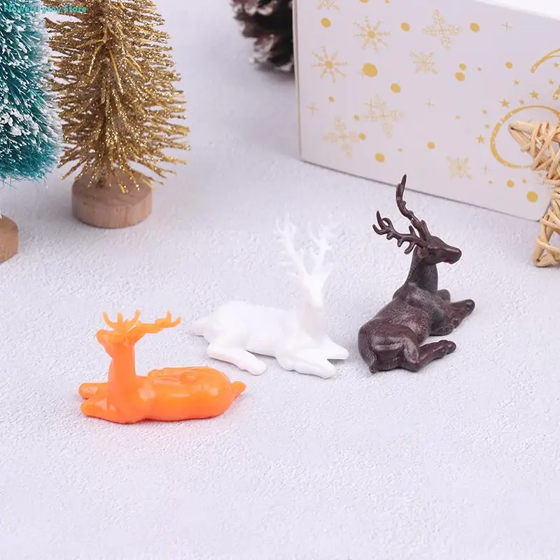 Miniature Dollhouse Deer Statue Elk Ornaments Dollhouse Decoration Accessories Animal Model Decoration Cake Toppers Toys