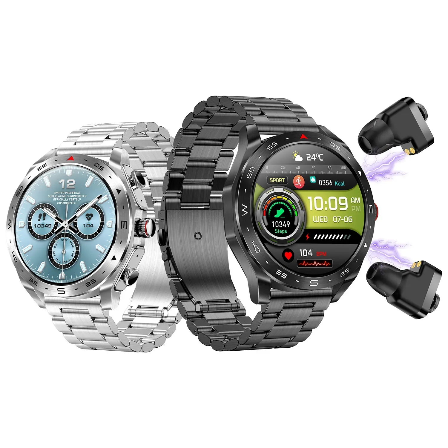 Foreign trade new T95 with TWS Bluetooth headset smartwatch 1.52-inch AMOLED large screen large battery bracelet