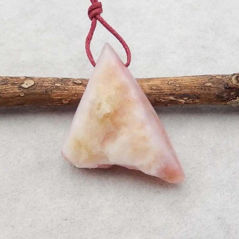 

Natural Stone Nugget Pink Opal Gemstone Pendant Bead Fashion Jewelry Necklace Accessories 38x25x11mm 9g