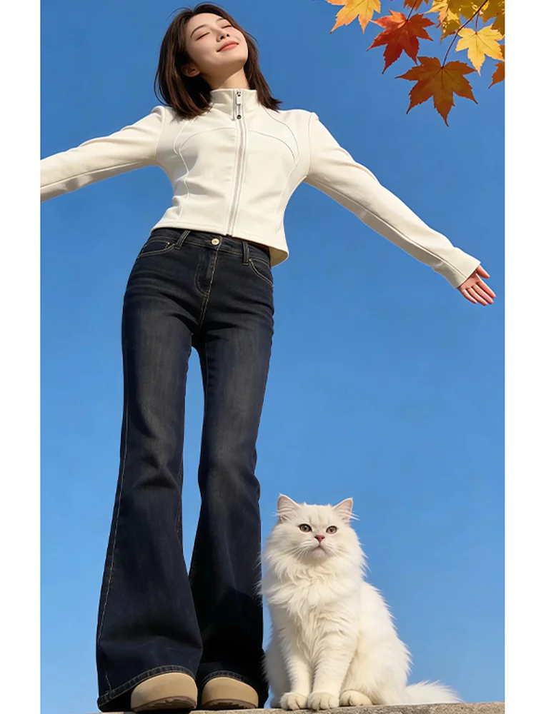 Korean Style Fishbone Splicing Zipper Long Sleeve Women's Jacket Spring Autumn New Elegant Design Versatile Top Fashionable C...