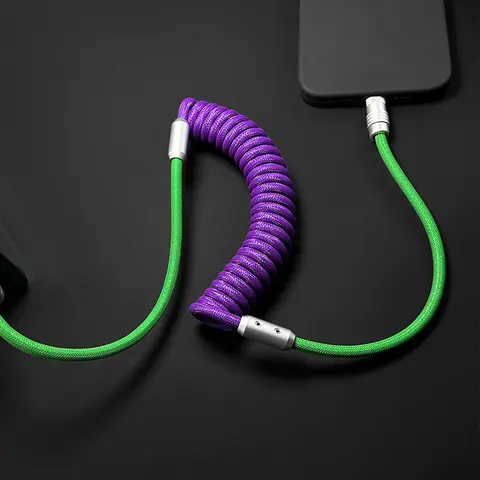 Cable de datos de expansión en espiral de resorte de 100W, Cable de carga súper rápida tipo C a C para Android, Samsung, Xiaomi, Huawei, nuevo