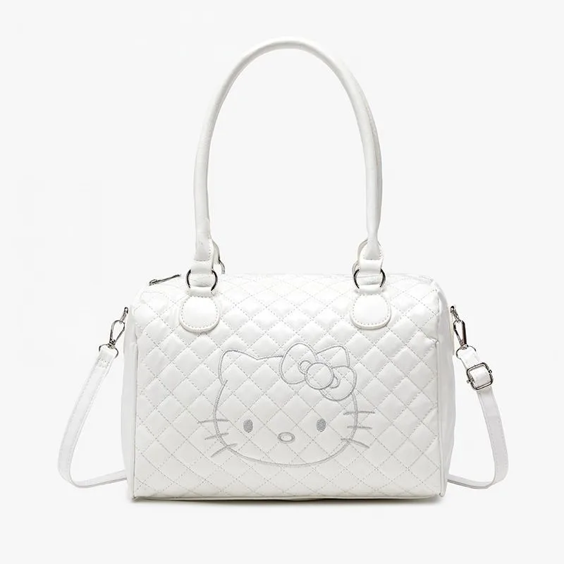 กระเป๋าถือคาวาอิ เฮลโล คิตตี้ สำหรับเด็กผู้หญิง น่ารัก ปักลาย หนังนิ่ม สะพายไหล่ข้างเดียว ความจุเยอะ เหมาะสำหรับการเดินทางและออกนอกบ้าน