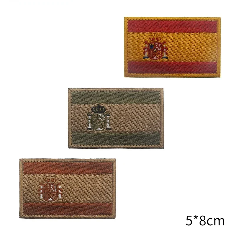 LIBERWOOD parche bordado con bandera de España, parches tácticos militares, insignia de gancho y bucle de Calavera, pegatinas, ropa, mochila,