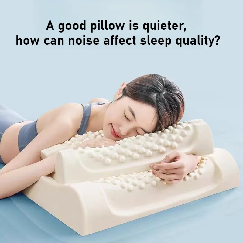 

100% Pure Natural Latex Pillow Remedial Neck Protect Vertebrae Health Care Orthopedic Pillow Slow Rebound 60x40 50x30cm Puf