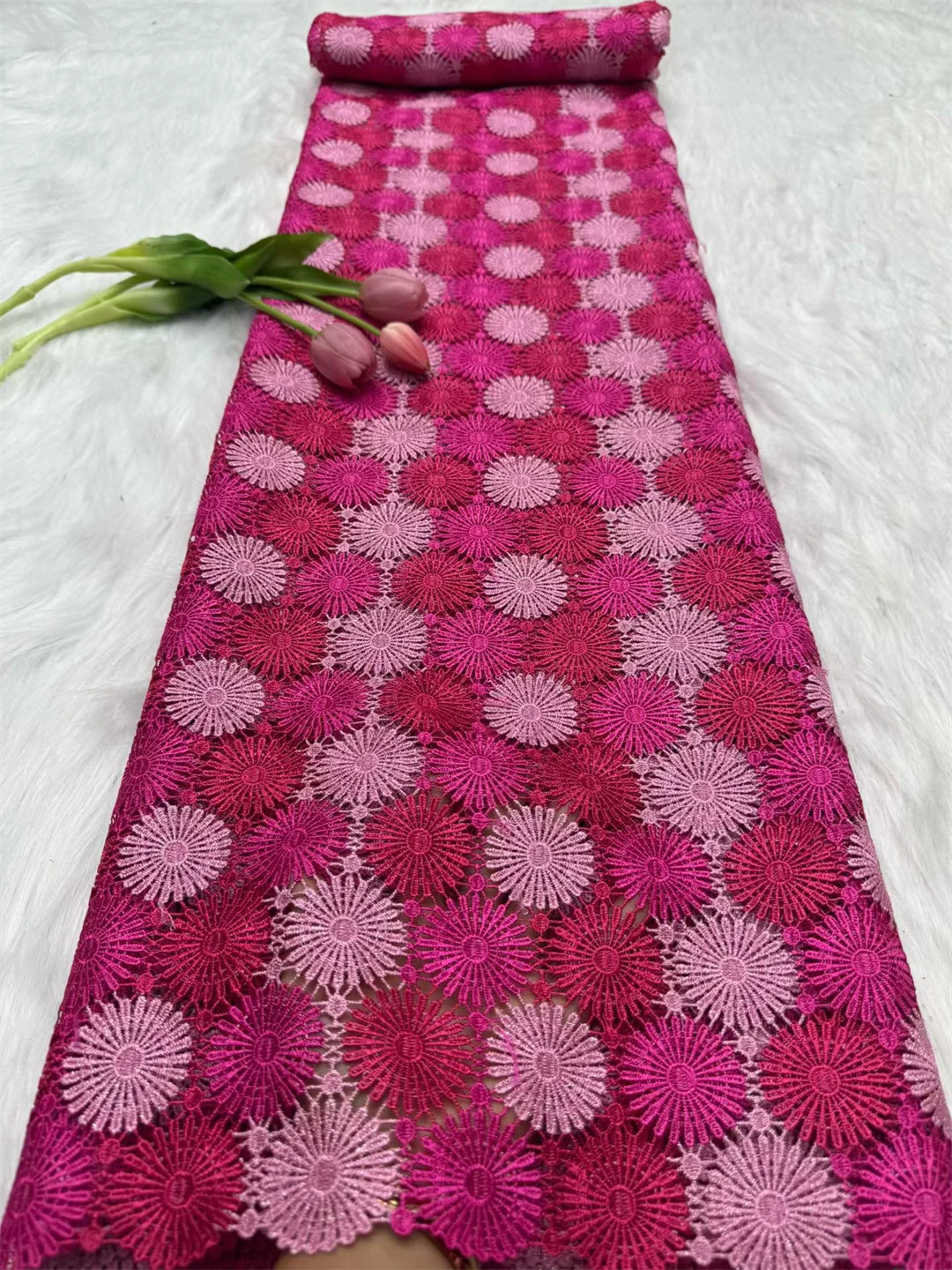 

Nigerian Guipure Cord Lace Fabric African Embroidery Fabric 2026 High Quality For Elegant Women Party Sewing Women Asoebi