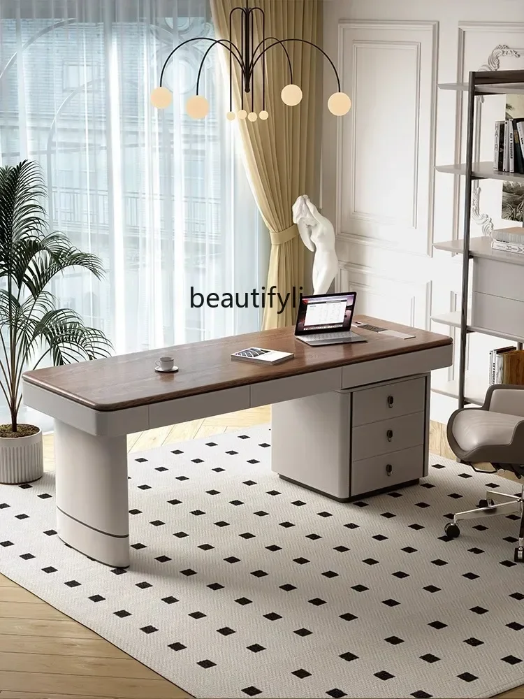 

New Arrivals Retro Desk Light Luxury Italian Minimalist Computer Desk Boss Writing Desk