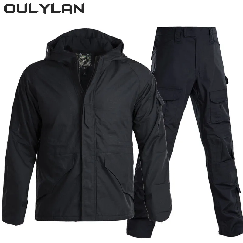 Imagem -04 - Oulylan-conjunto Impermeável de Camuflagem Tático Masculino Concha Macia Quebra-vento Quente Bolso Múltiplo Uniforme de Treino Fato Combate Inverno