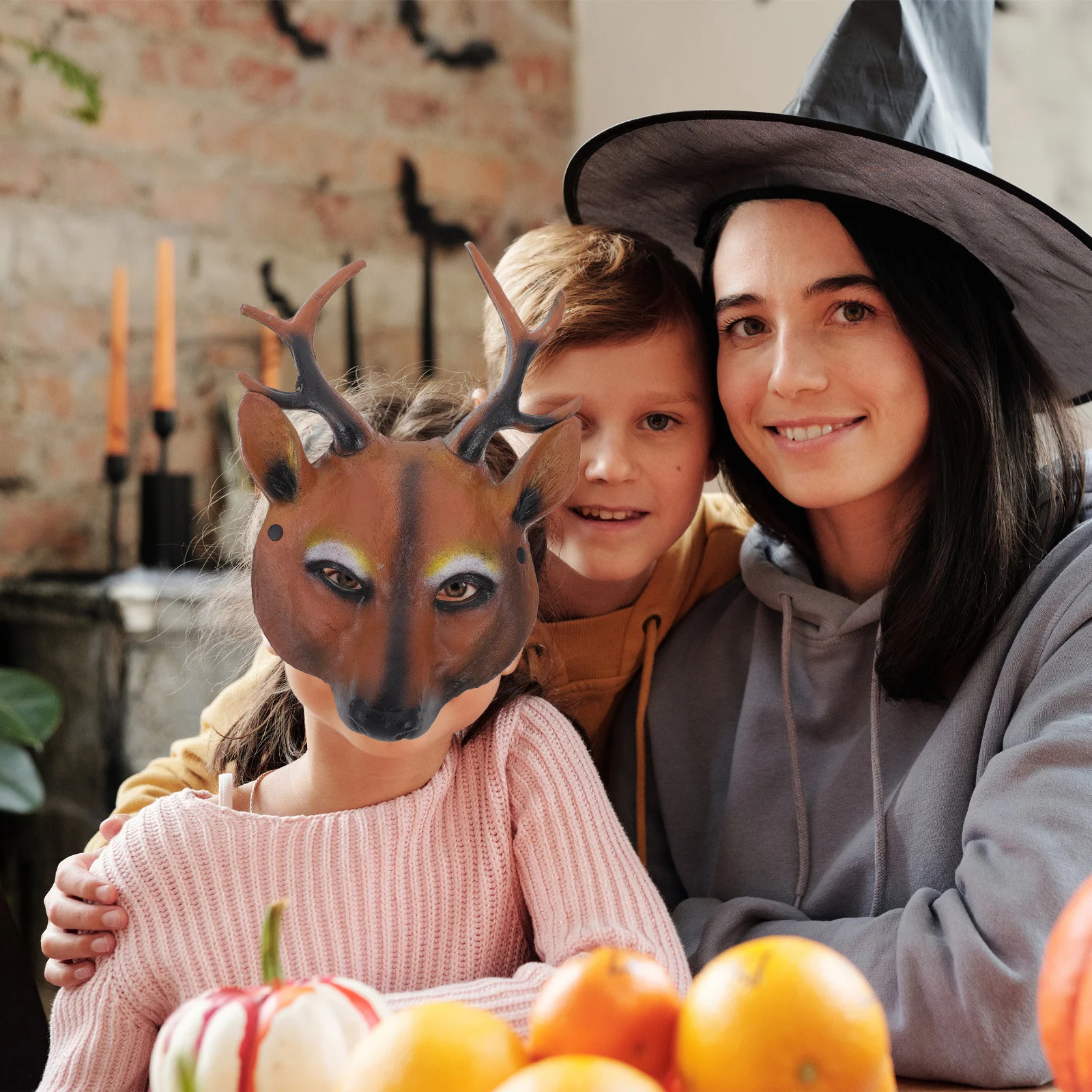 

Reusable PU Deer Design Mask Halloween Party Cosplay Prop Lightweight Decorative Xmas Costume Accessory Xmas Mask