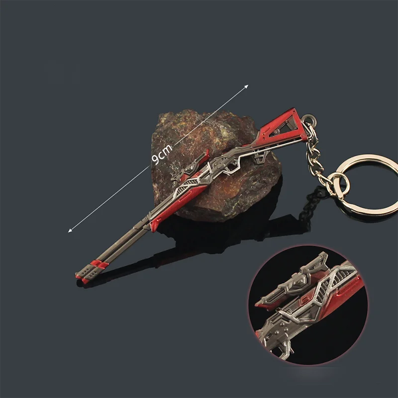 9cm Valorant Gun Keychains Outlaw RGX Sniper Rifle Model Keyrings Pendants Accessories Karambit Knife Toy Sword,Gifts Collection