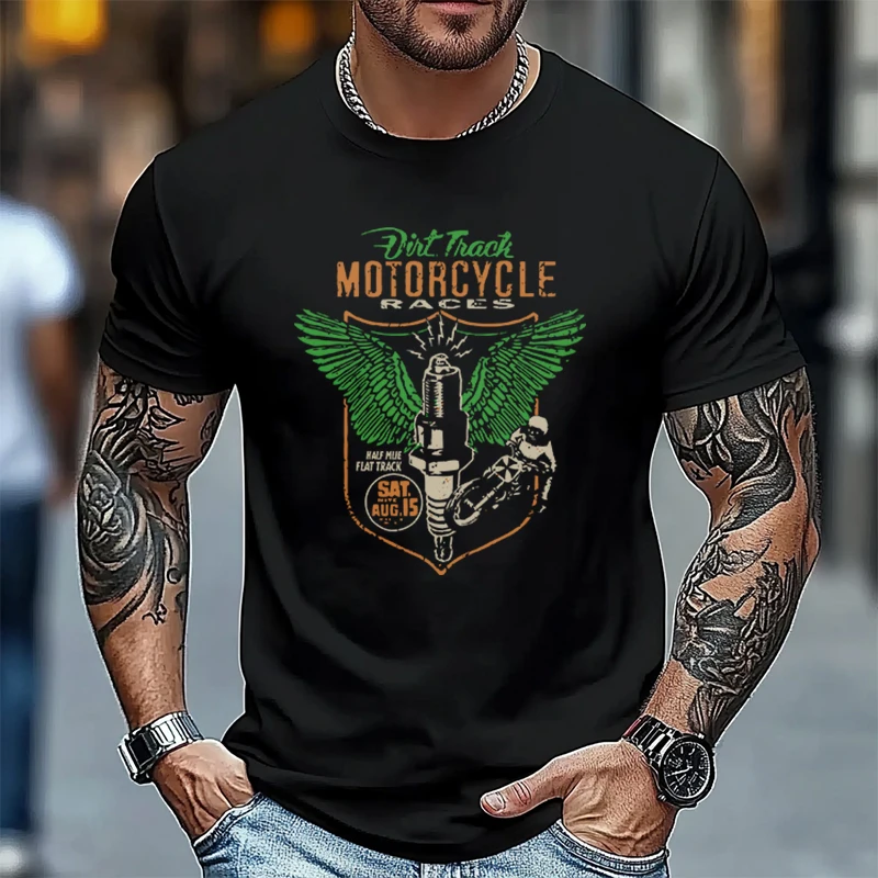 Motorcycle RACING T-Shirt 100% Cotton O-Neck T Shirt Fashion Short Sleeve Casual Mens Tees Graphic Tshirts