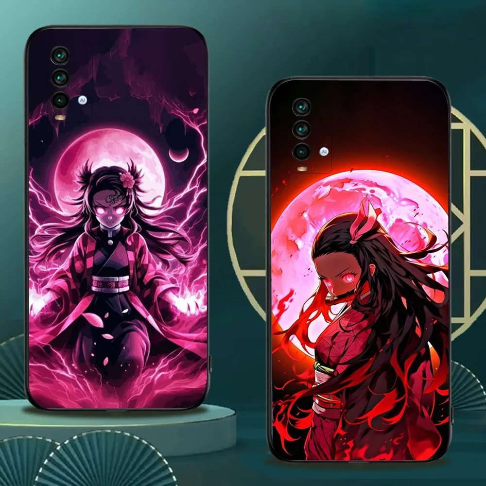 N-Nezuko K-Kamado Anime Phone Case For Xiaomi 11 Redmi Note 11 5G 8T 9A 9 10T Note8Pro Note9 12SUltra Black Case