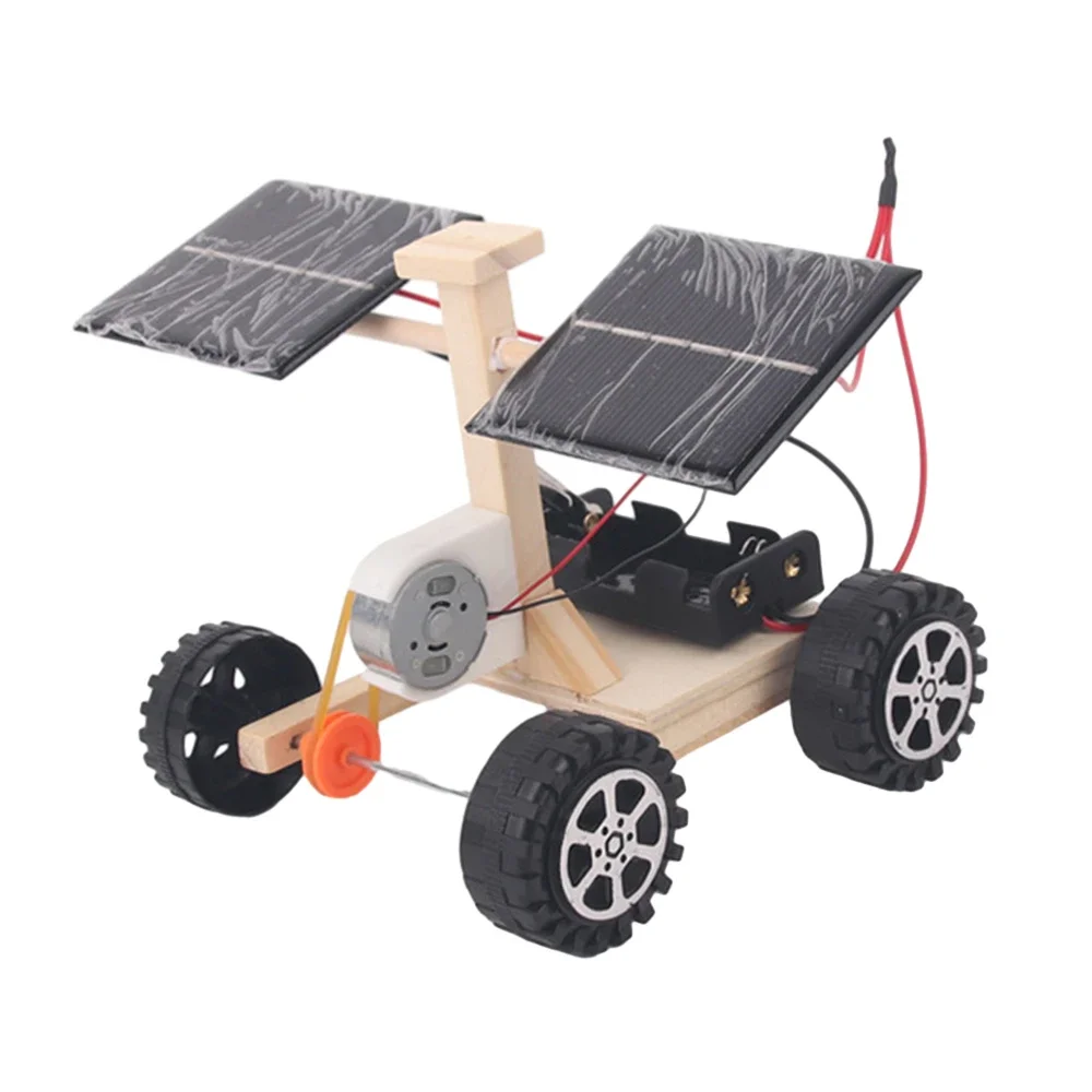 Wooden DIY Solar Remote Control Racing Car Model Diy Maker Kit Children's Assembly Creative Toy Gift Science Project