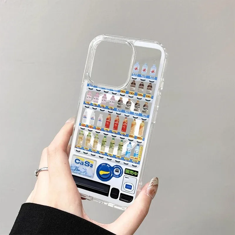 Vending Machine Magnetic Phone Case for Samsung Galaxy S25 S24 S23 S22 S21 S20 FE Edge Plus Ultra 5G Soft Clear TPU Cover