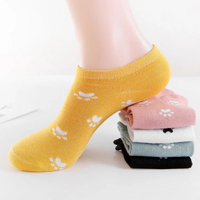 

5 пар носков до щиколотки «кошачья лапа» | Уникальный милый дизайн | Дышащий и удобный | Тенденция женской моды | Кавайный японский стиль