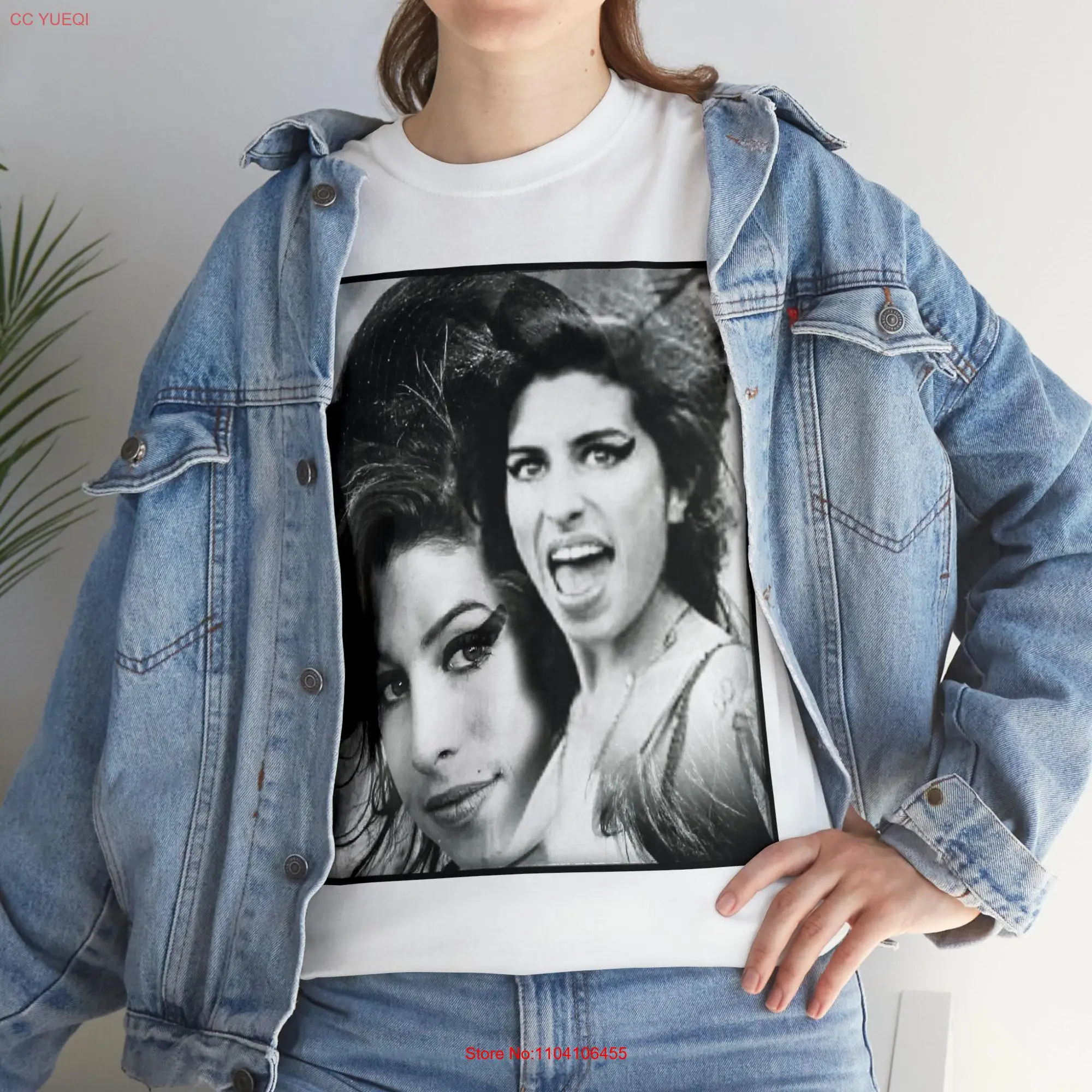 Amy Winehouse T Shirt DTG Printing long or short sleeves