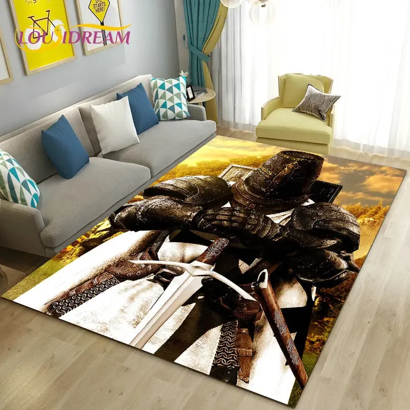 Cavalier Knight Templar Crusaders Game Area Rug Large,Carpet Rug for Living Room Bedroom Sofa Doormat Kitchen,Non-slip Floor Mat