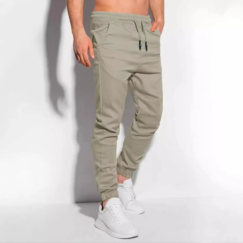 Men Trousers with Pockets Leg-binding Design Pants Men's Ankle-banded Jogging Trousers with Pockets for Daily Wear for Work