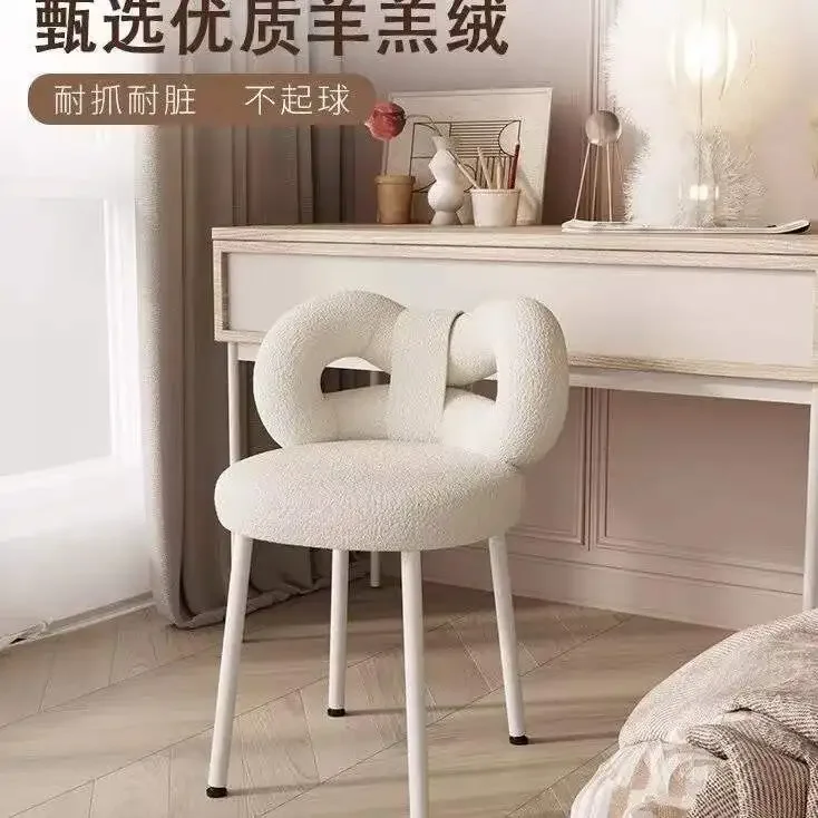 

Bedroom Light Luxury Dining Chair Manicure Chairs Makeup Chair INS Dressing Chairs Furniture Vanity Stool Sillas Nordicas Silla