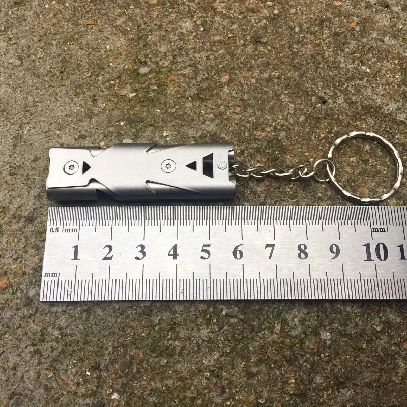 Double Pipe Whistle Pendant Keychain High Decibel Portable Outdoor Survival Emergency Camping Tool Multifunction Whistle 1PC