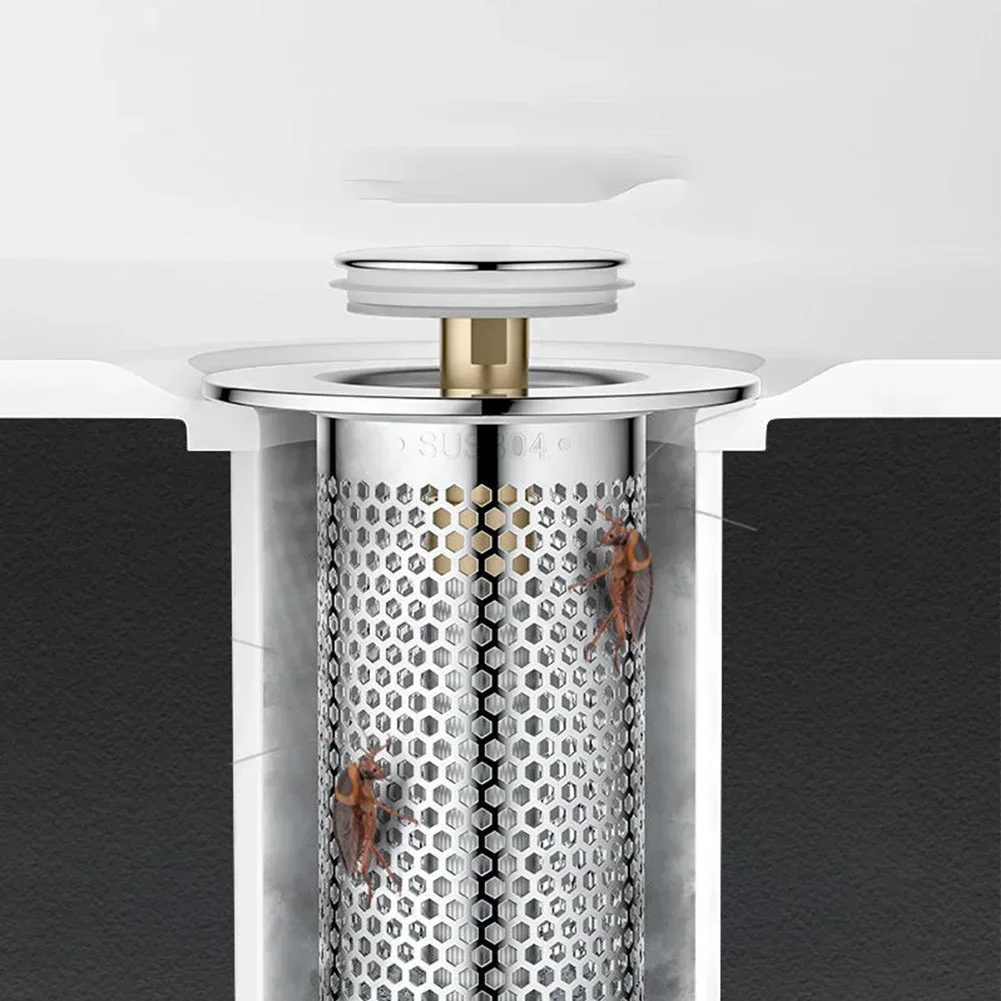 Scratch Resistant and Easy to Clean Sink Aid Stainless Steel Kitchen Drain Strainer Water Sealing Sink Stopper
