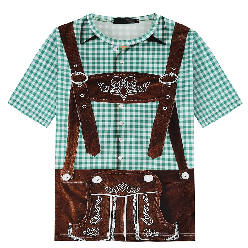 Oktoberfest Beer Bavarian 3D Printed T-Shirt Fashion Germany Lederhosen Graphic T Shirt For Men Casual Streetwear Oversized Tops